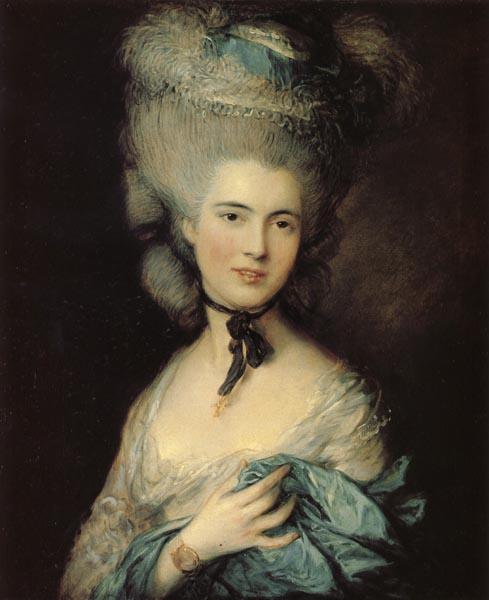 Thomas Gainsborough A woman in Blue Sweden oil painting art